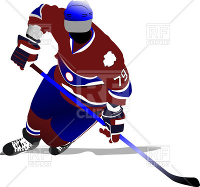 400x374 Hockey Player On Ice Royalty Free Vector Clip Art Image