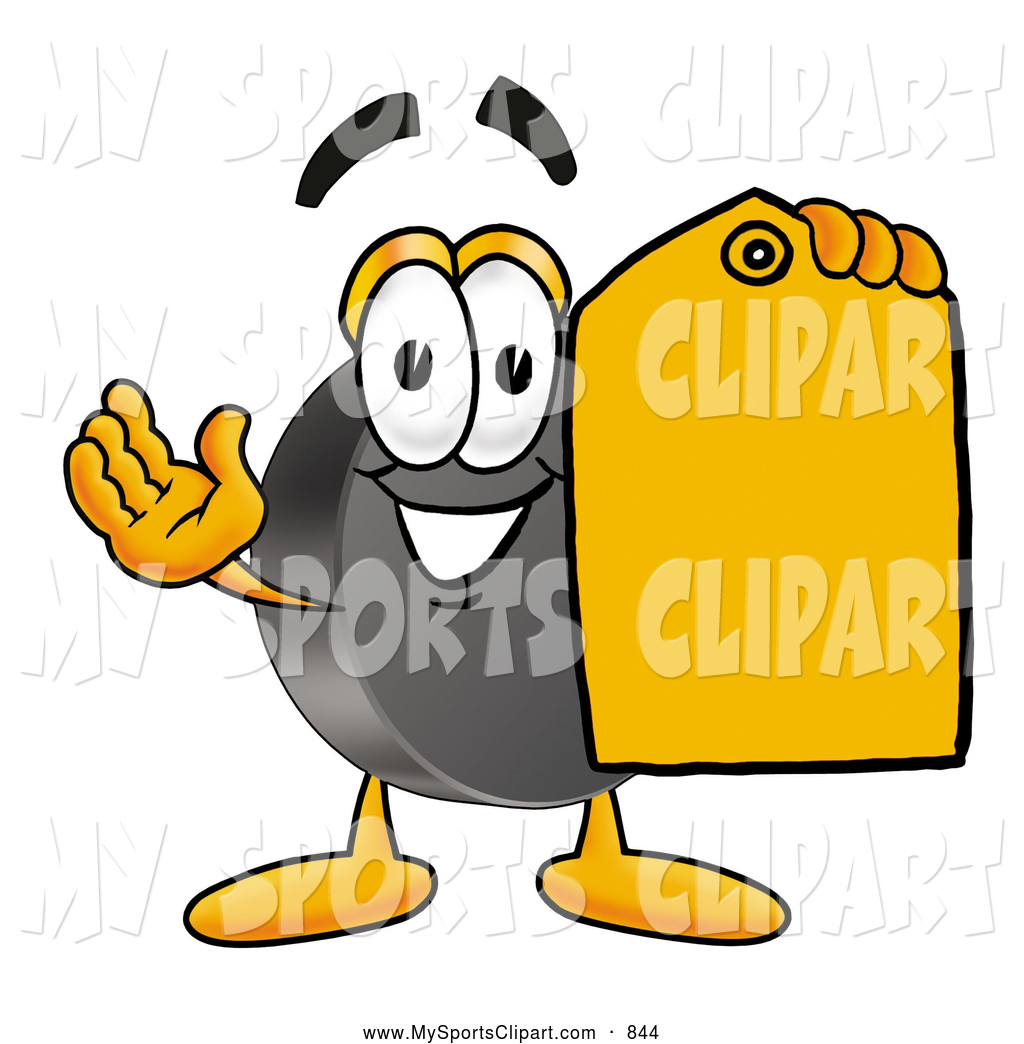 1024x1044 Sports Clip Art Of A Hockey Puck Character Holding A Yellow Sales