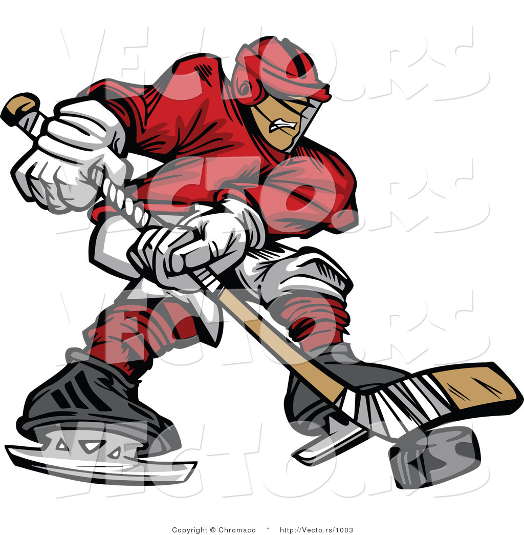 1024x1044 Vector Of A Hockey Player Moving Puck With Stick By Chromaco