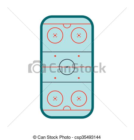 450x470 Ice Hockey Rink Icon In Flat Style Isolated On White Eps Vector