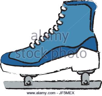338x320 Ice Hockey Skates Icon, Cartoon Style Stock Vector Art