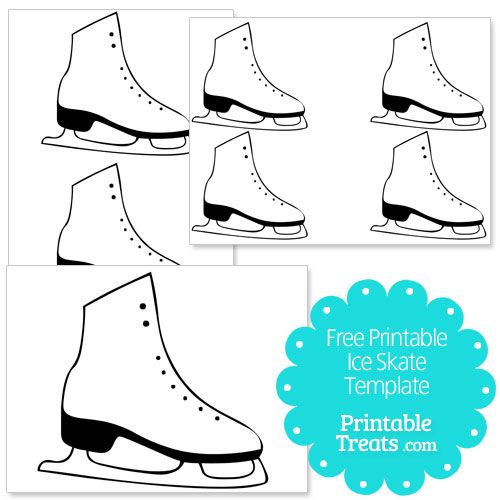 500x500 Free Printable Ice Skate Template
