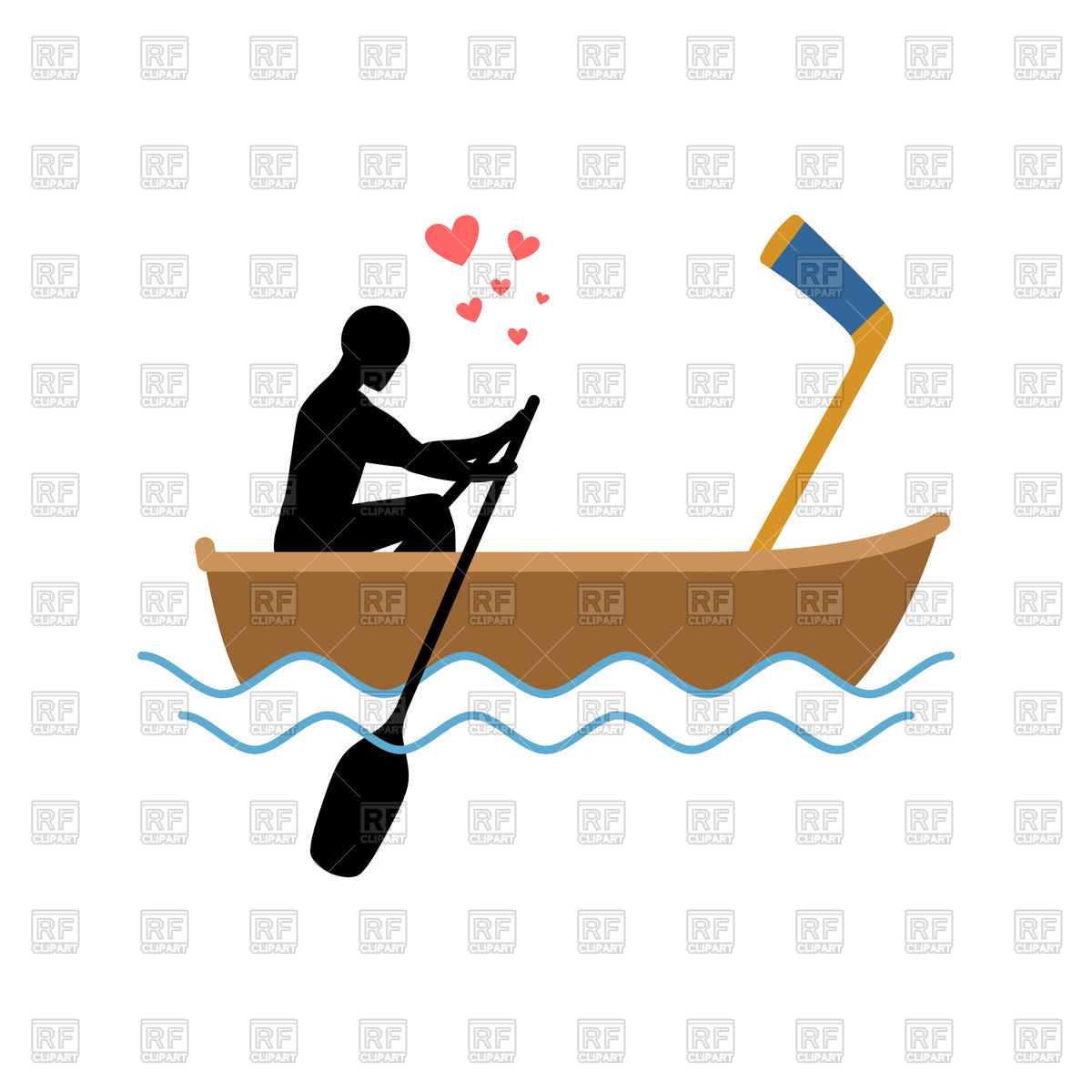 1200x1200 Man And Hockey Stick In Boat