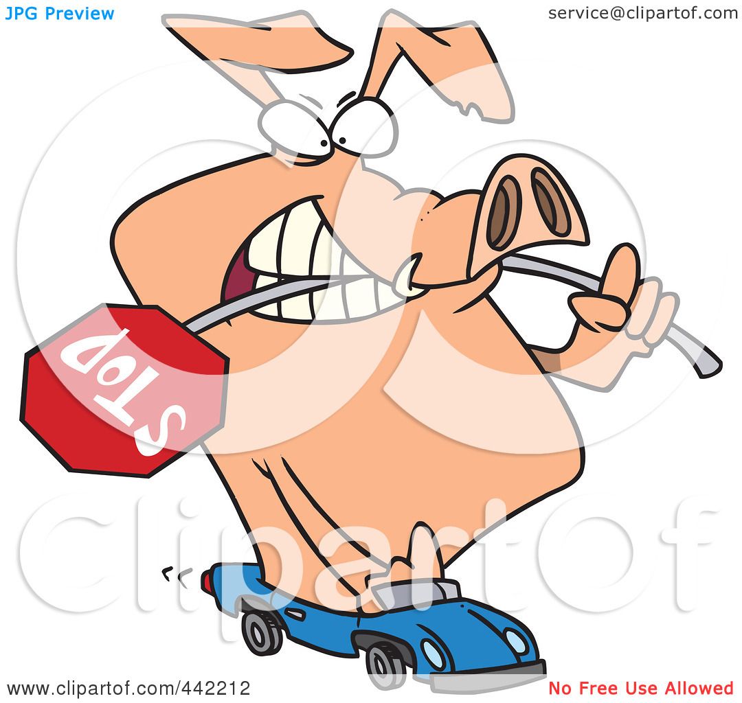 1080x1024 Royalty Free (Rf) Clip Art Illustration Of A Cartoon Road Hog