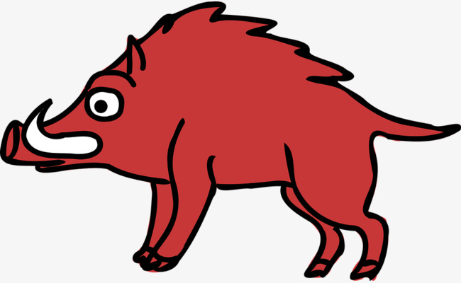 650x400 Cartoon Wild Boar, Pig, Cartoon, Red Png Image And Clipart