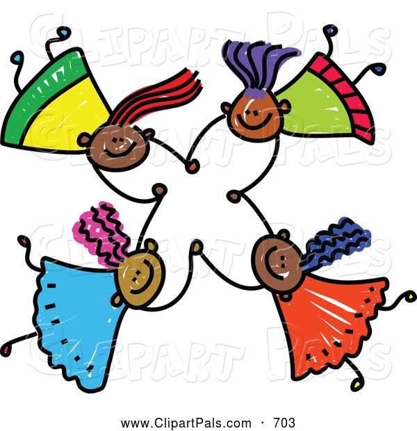 600x620 Friends Holding Hands Clip Art Ethnic