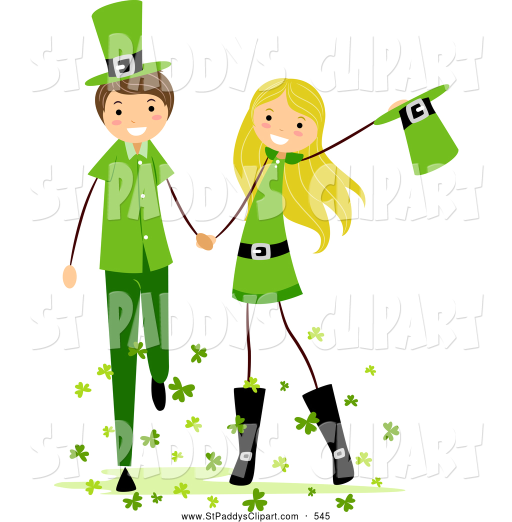 1024x1044 Vector Clip Art Of St Patricks Day Stick Kids Holding Hands By Bnp
