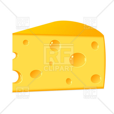 400x400 Piece Of Cheese With Holes Isolated On White Royalty Free Vector