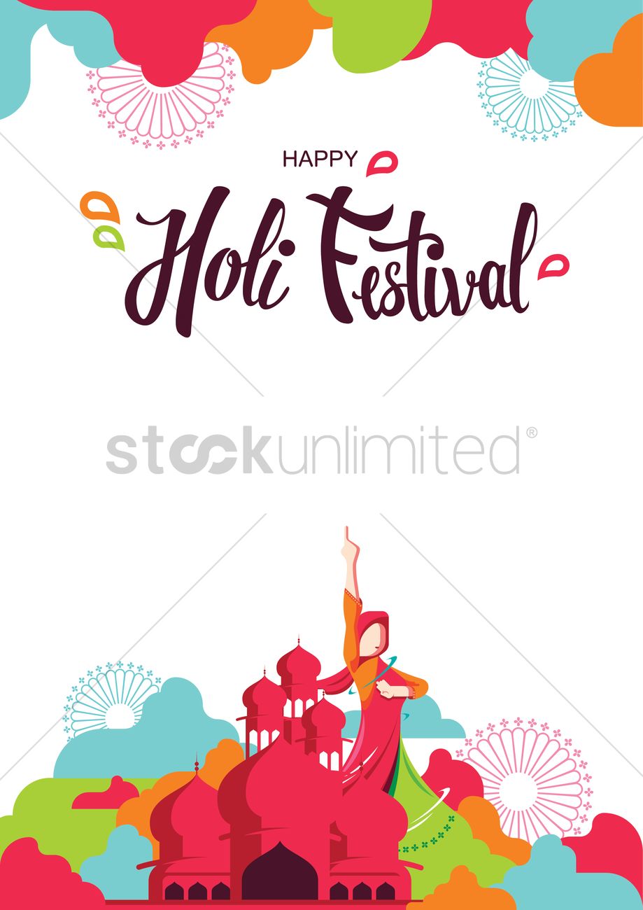 919x1300 Happy Holi Festival Vector Image