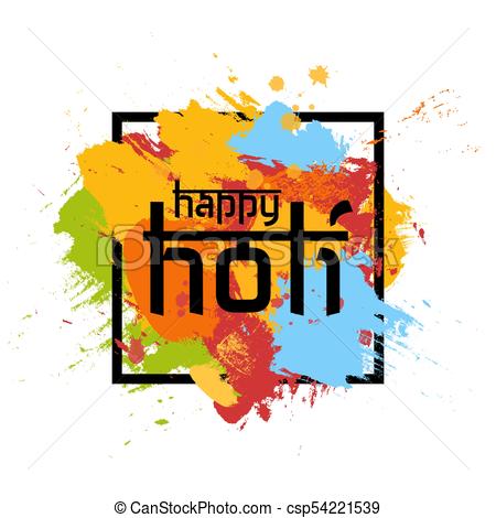 450x470 Happy Holi Spring Festival Of Colors Greeting Vector Vectors