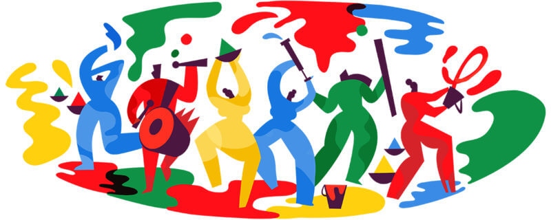 800x320 Holi Google Doodle Celebrates The Hindu Holiday With A Colorful