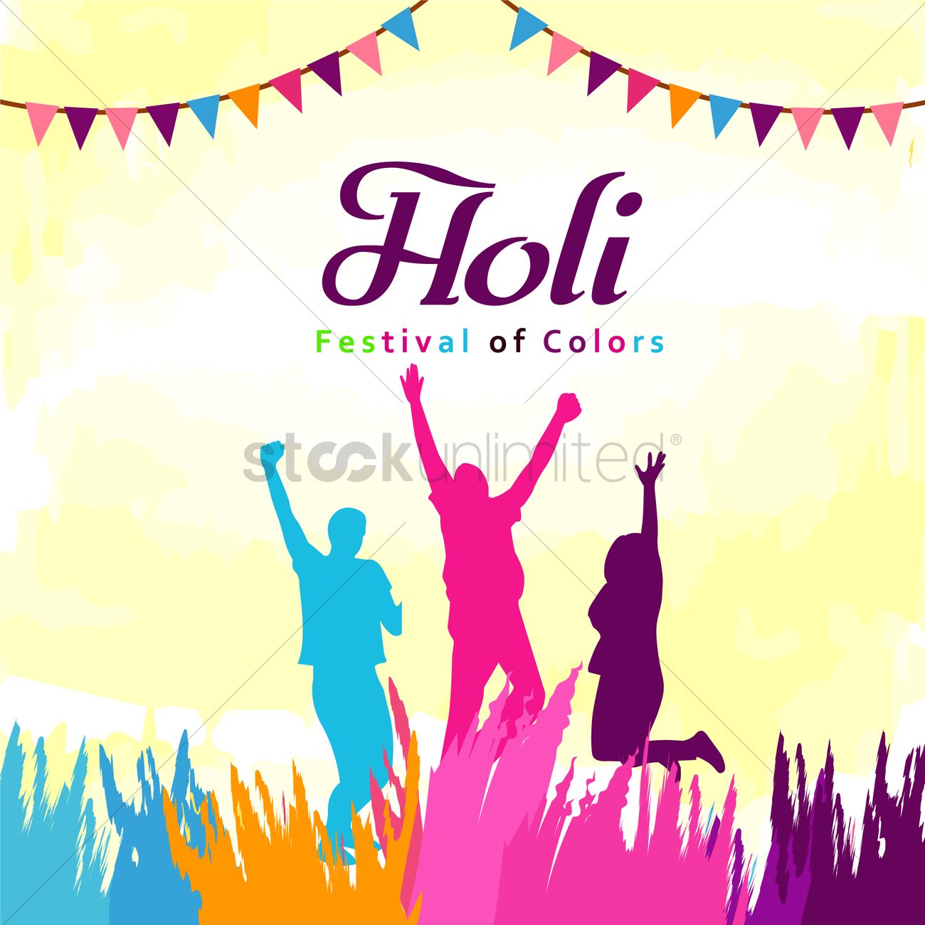 1300x1300 Holi Festival Of Colors Vector Image