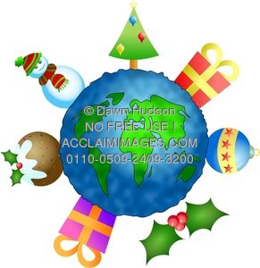 291x300 Earth Clipart Christmas