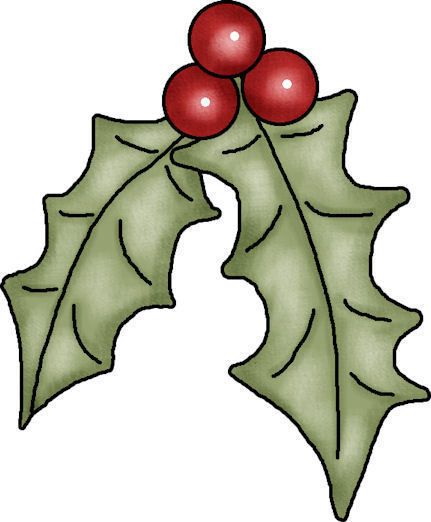 431x522 Holly Leaves And Beries Christmas~misc. Illustrations