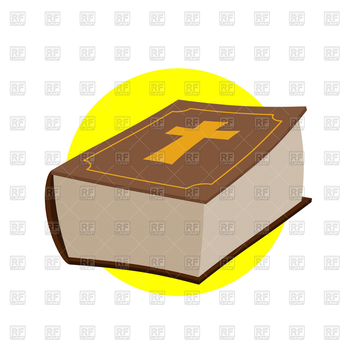 1200x1200 Holy Bible, Closed Old Book With Cross Royalty Free Vector Clip