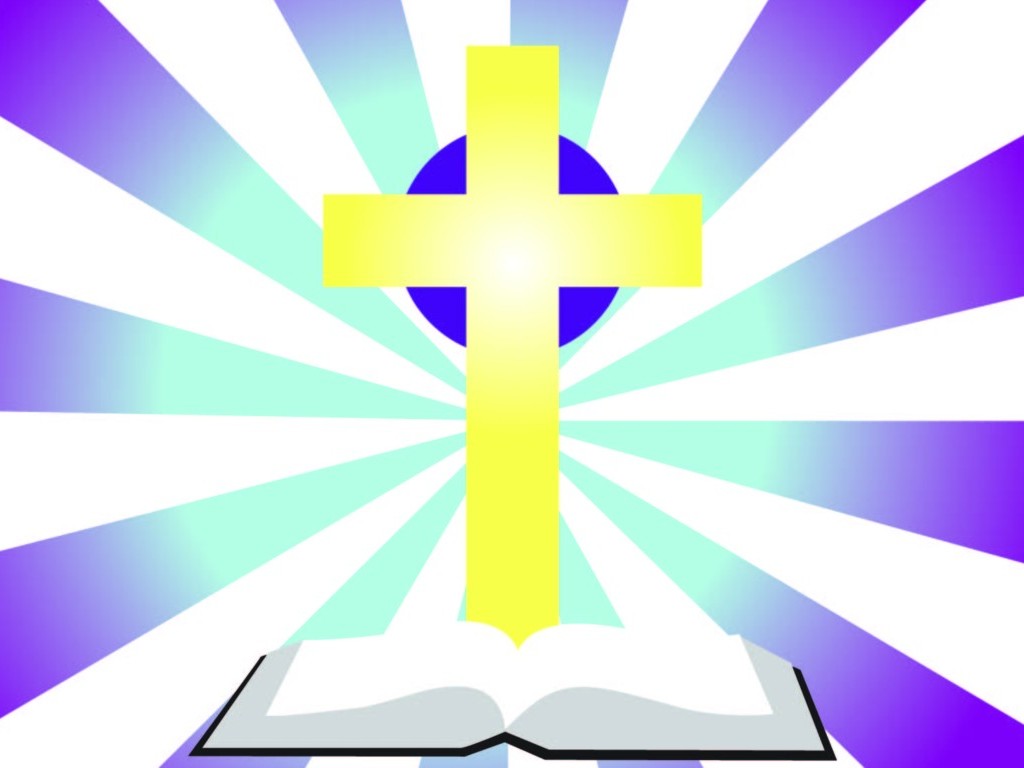 1024x768 Bible And Cross Clipart