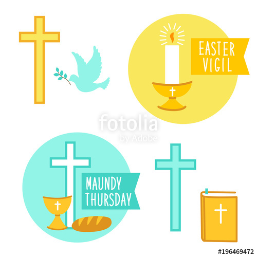 500x500 Holy Week Easter Vigil Maundy Thursday Icons Stock Image
