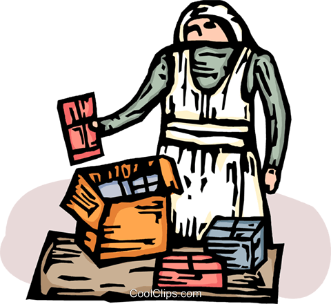 480x440 Working In Soup Kitchen Helping Homeless Royalty Free Vector Clip