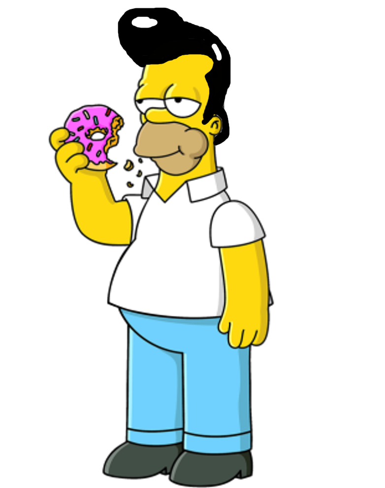 782x990 Homer Simpson With Elvis Presley's Hair By Darthraner83