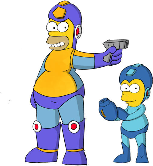 509x550 Mega Homer Amp Rock Bart Mega Man Rockman Know Your Meme