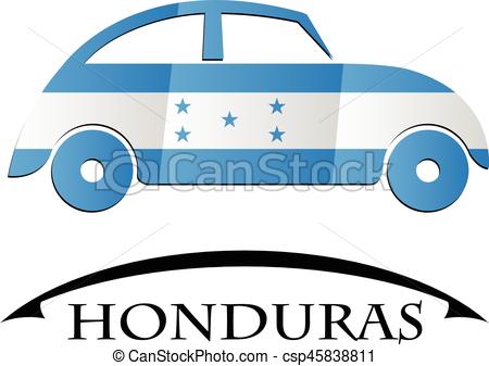 450x337 Car Icon Made From The Flag Of Honduras Vector Clip Art