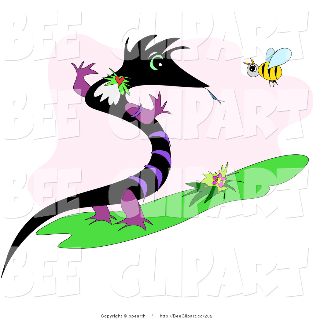 1024x1044 Vector Clip Art Of A Black And Purple Dragon Or Lizard Standing Up