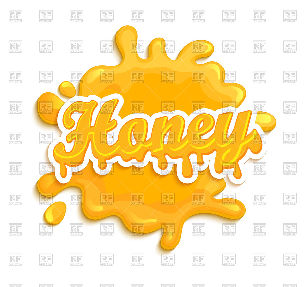 1200x1131 Honey Splash Emblem And Lettering On White Background Royalty Free