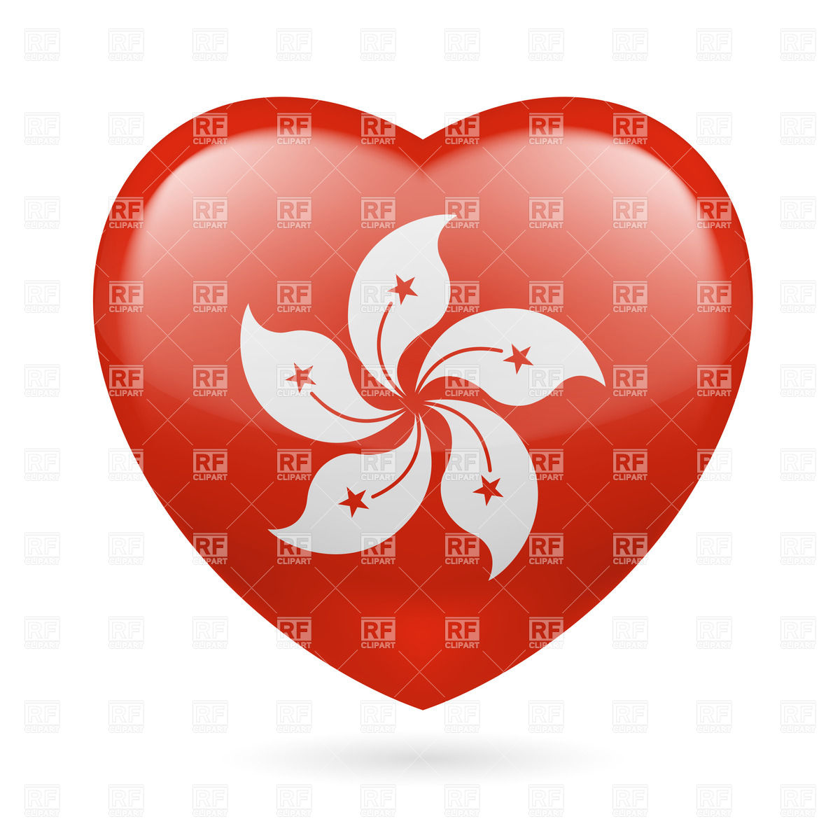 1200x1200 I Love Hong Kong. Heart With Flag Colors Royalty Free Vector Clip