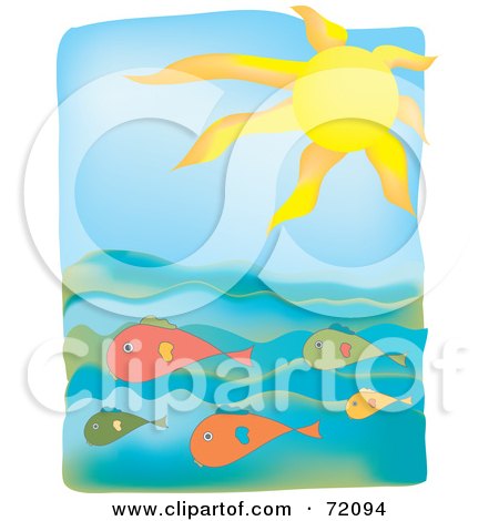 450x470 Royalty Free (Rf) Clipart Illustration Of A Seascape With A Gull