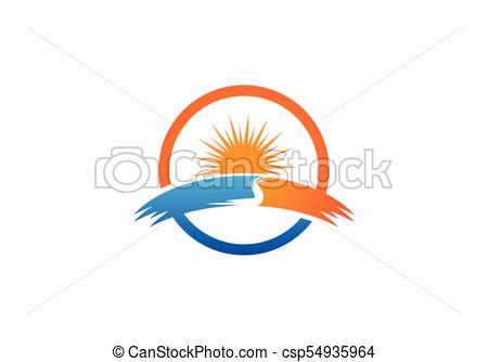 450x334 Vector Icon Logo Template Sun Over Horizon Clip Art Vector