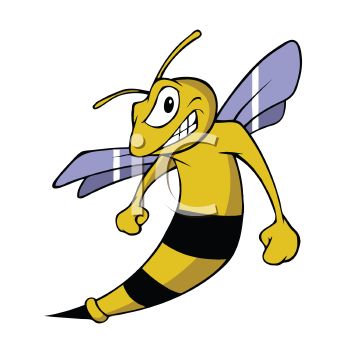 350x350 Cartoon Hornet Sports Mascot