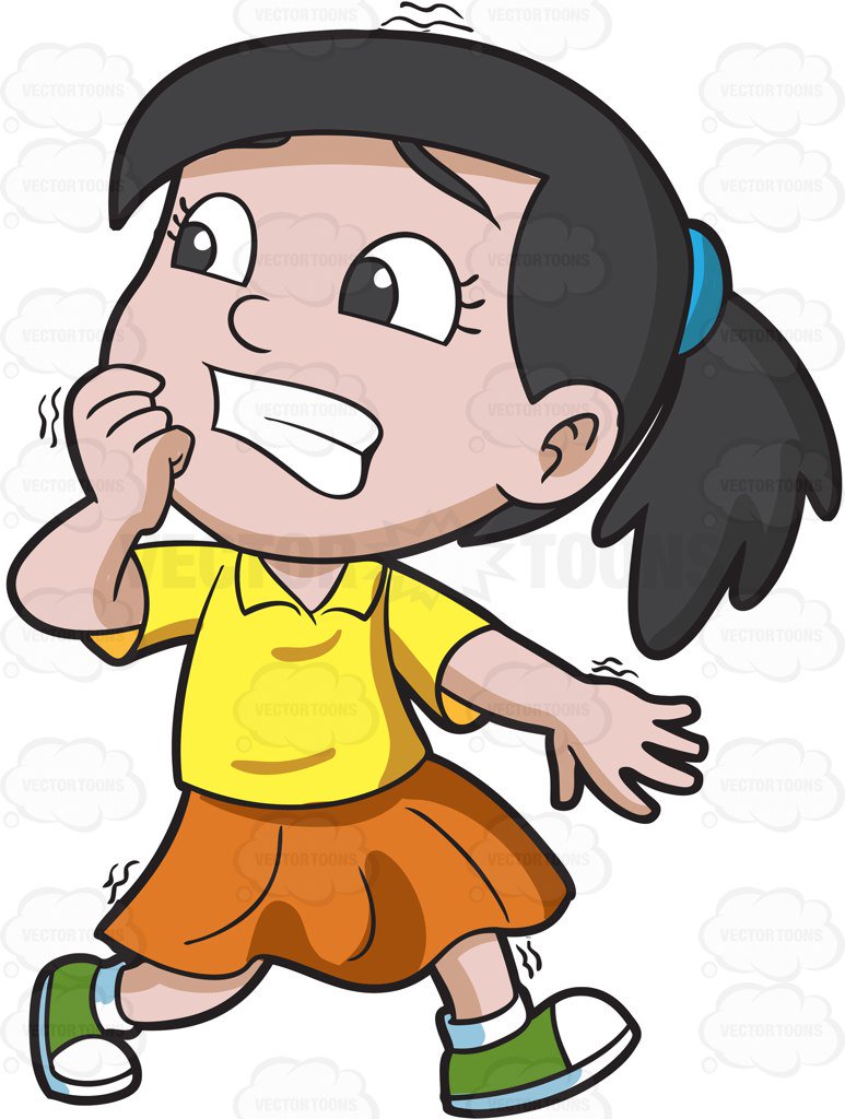 773x1024 A Girl Running Away In Horror Cartoon Clipart Vector Toons