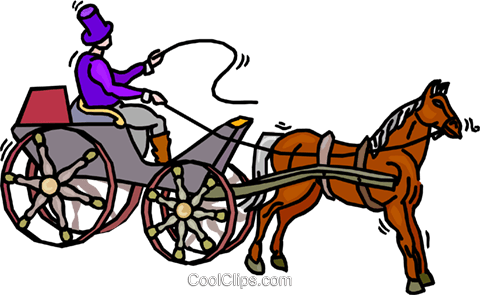480x295 Person Driving A Horse And Buggy Royalty Free Vector Clip Art