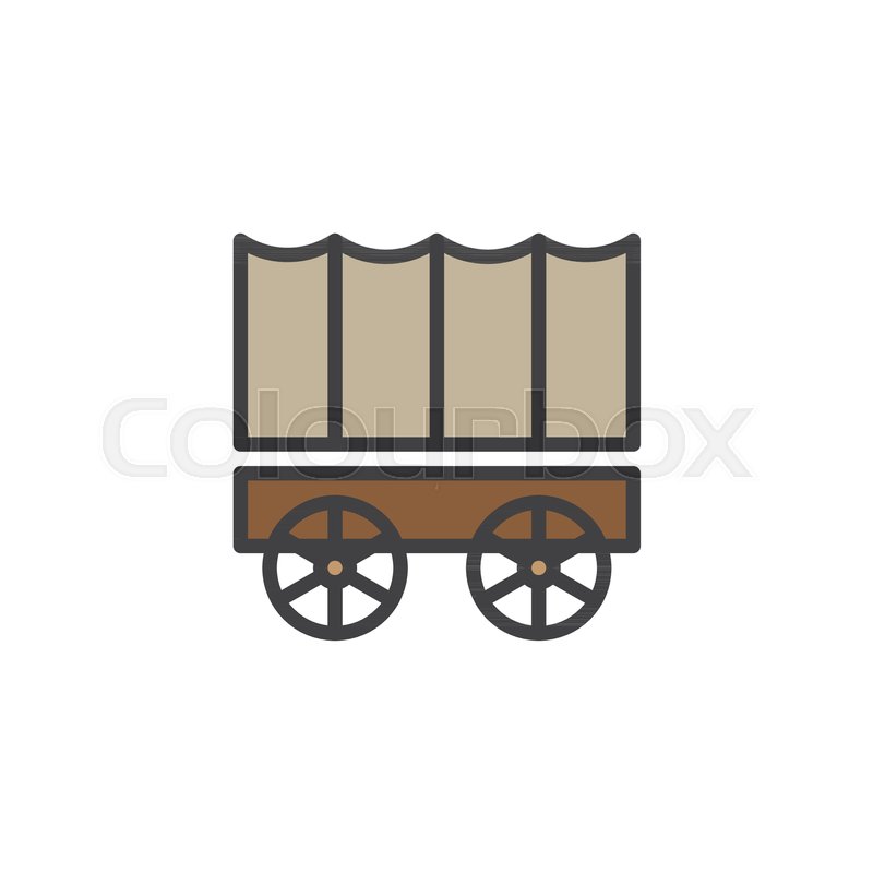 800x800 Horse Carriage Wagon Filled Outline Icon, Line Vector Sign, Linear