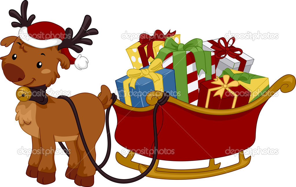 1023x646 Reindeer Sleigh Clipart