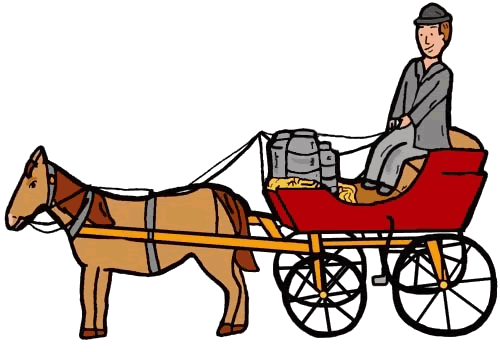 500x352 Man On Wagon With Milk Jugs