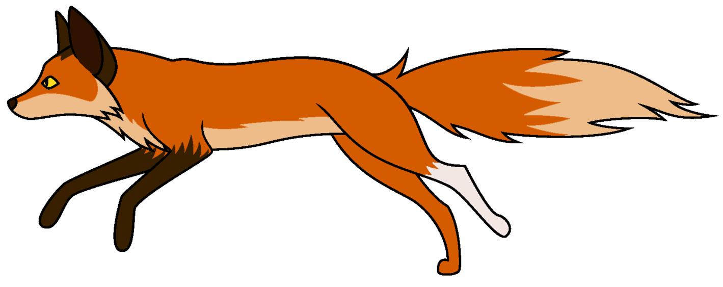 1419x563 Fox Clip Art Image Black