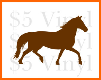 340x270 Trotting Horse Vinyl Xs Small Wall Art Car Decal Sticker
