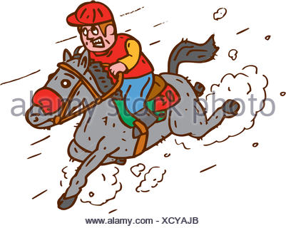 401x320 Jockey Horse Racing Cartoon Stock Vector Art Amp Illustration