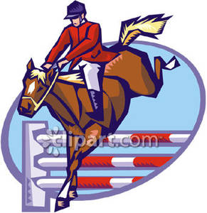 291x300 Horse And Rider Jumping At A Horse Show