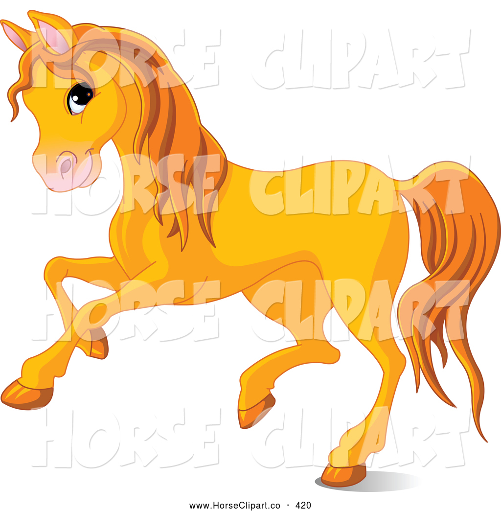 1024x1044 Clip Art Of A Cute Orange Horse Running To The Left By Pushkin