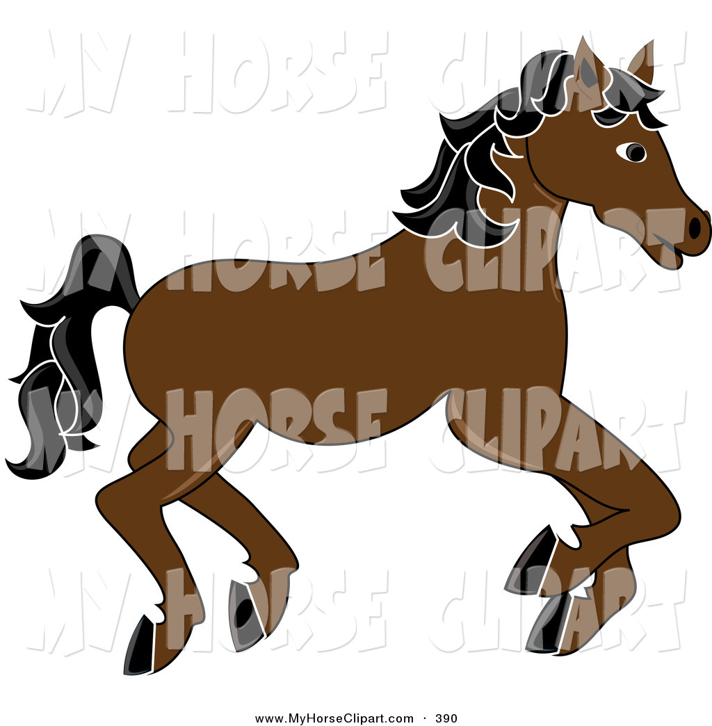 1024x1044 Clip Art Of A Running Unbridled Brown Carousel Horse With Black