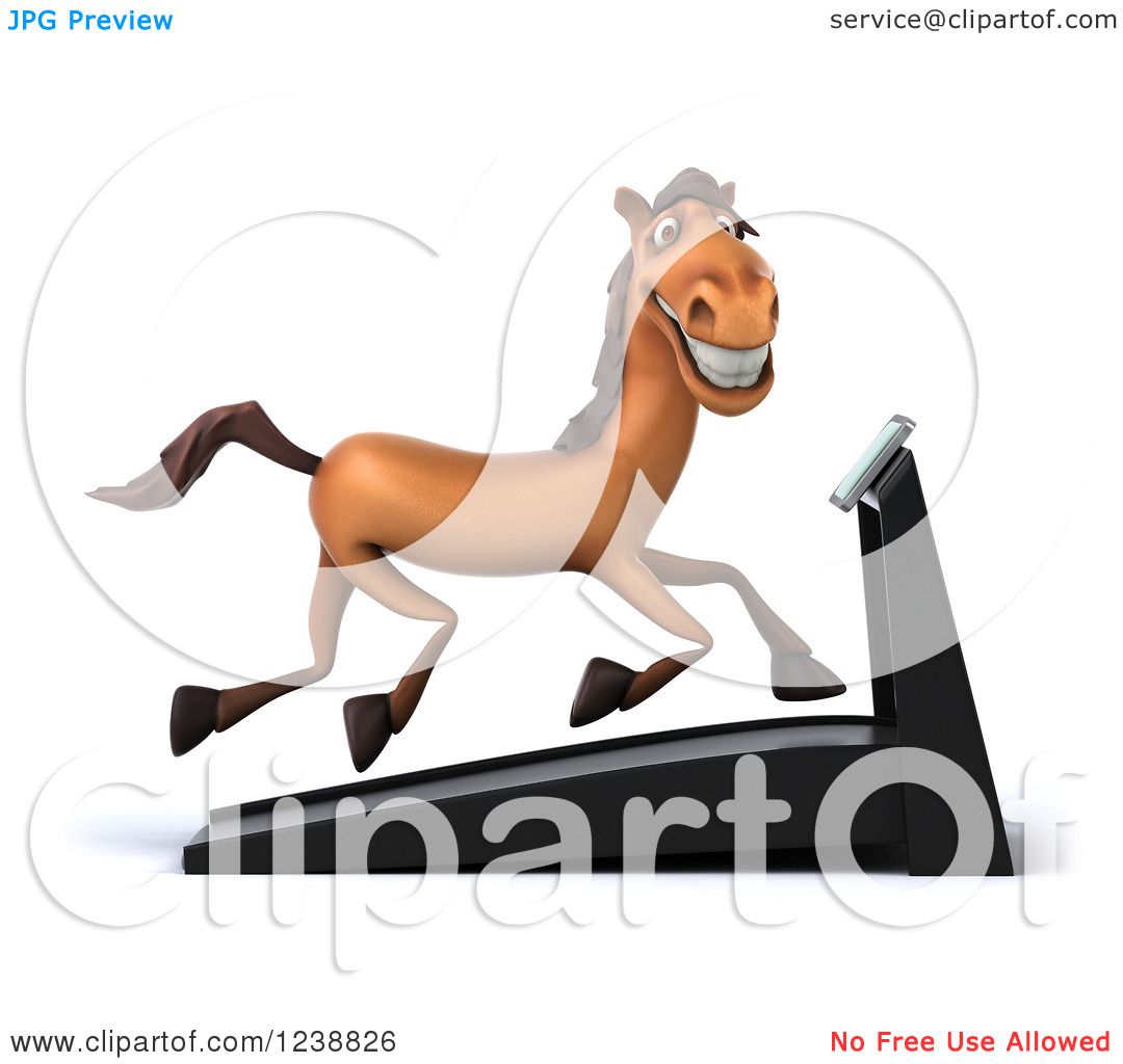 1080x1024 Clipart Of A 3d Horse Running On A Treadmill