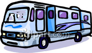 300x173 Large Rv Camping Trailer Royalty Free Clipart Picture