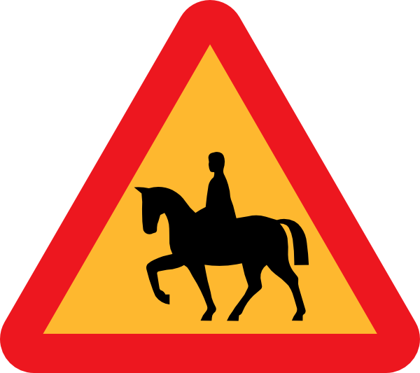 600x533 Horse Riders Road Sign Clip Art Free Vector 4vector