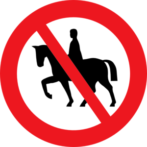 300x300 Horse Riding Prohibited White Bg Clip Art
