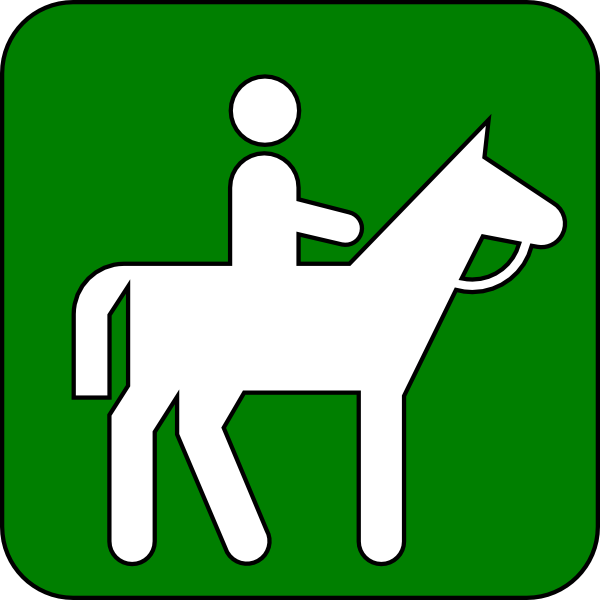 600x600 Horseback Riding Green Clip Art