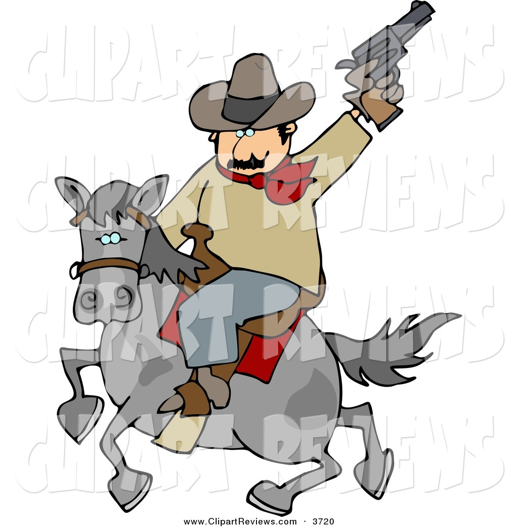 1024x1044 Clip Art Of A Mustached Cowboy Riding Horse While Pointing