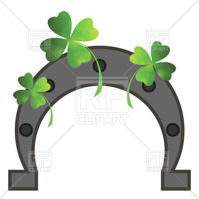 400x400 Green Clover Leaves And Horseshoe