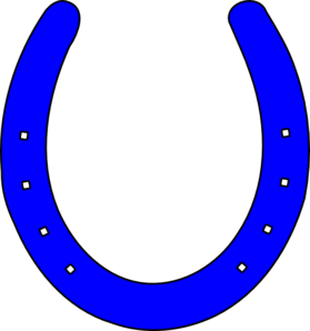 279x298 Bright Blue Horseshoe Clip Art